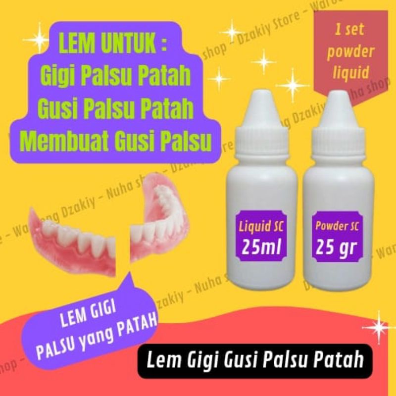 Lem Gigi Palsu Tiruan Gusi Palsu Yang patah Kuat Lem Untuk Sambung Gusi Gigi palsu Yang Patah