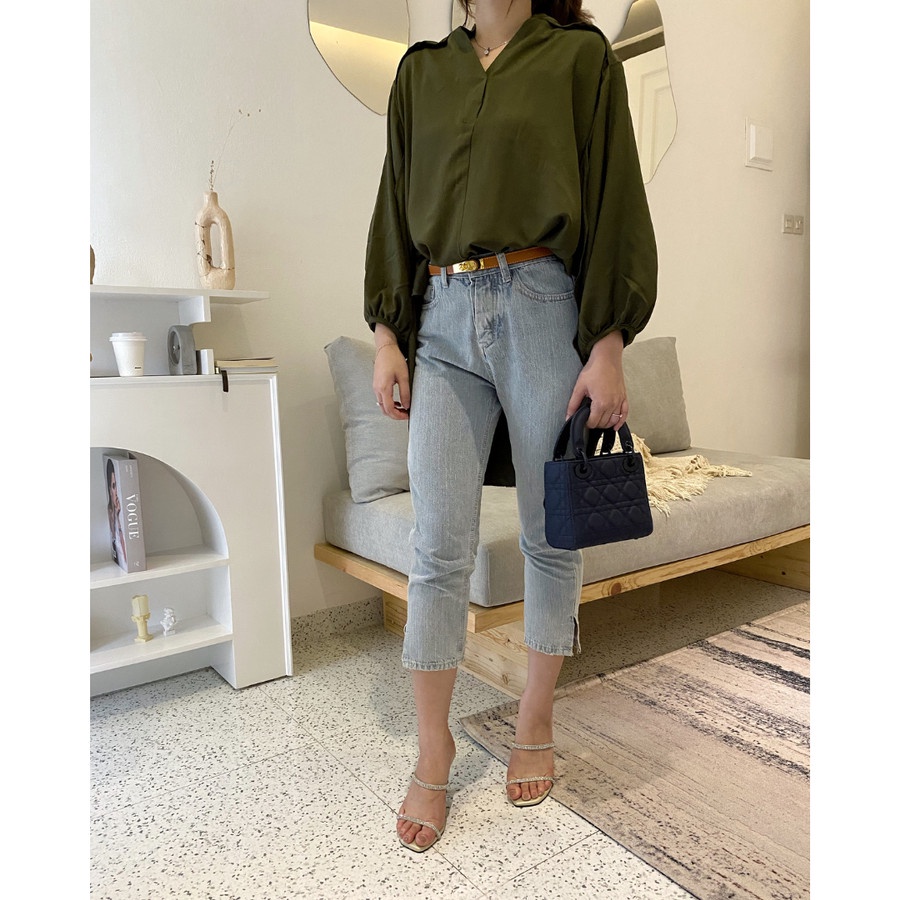 [SALE CUCI GUDAN] Blouse Polos Korea Look - Blouse Bangkok - Baju bangkok - Kemeja Polos - Kemeja Kerja