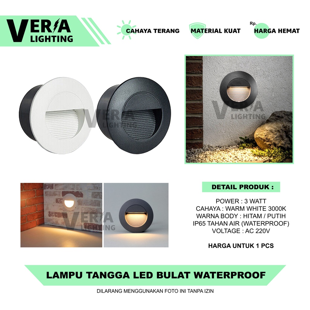 Lampu Tangga LED Outdoor Waterproof Bulat