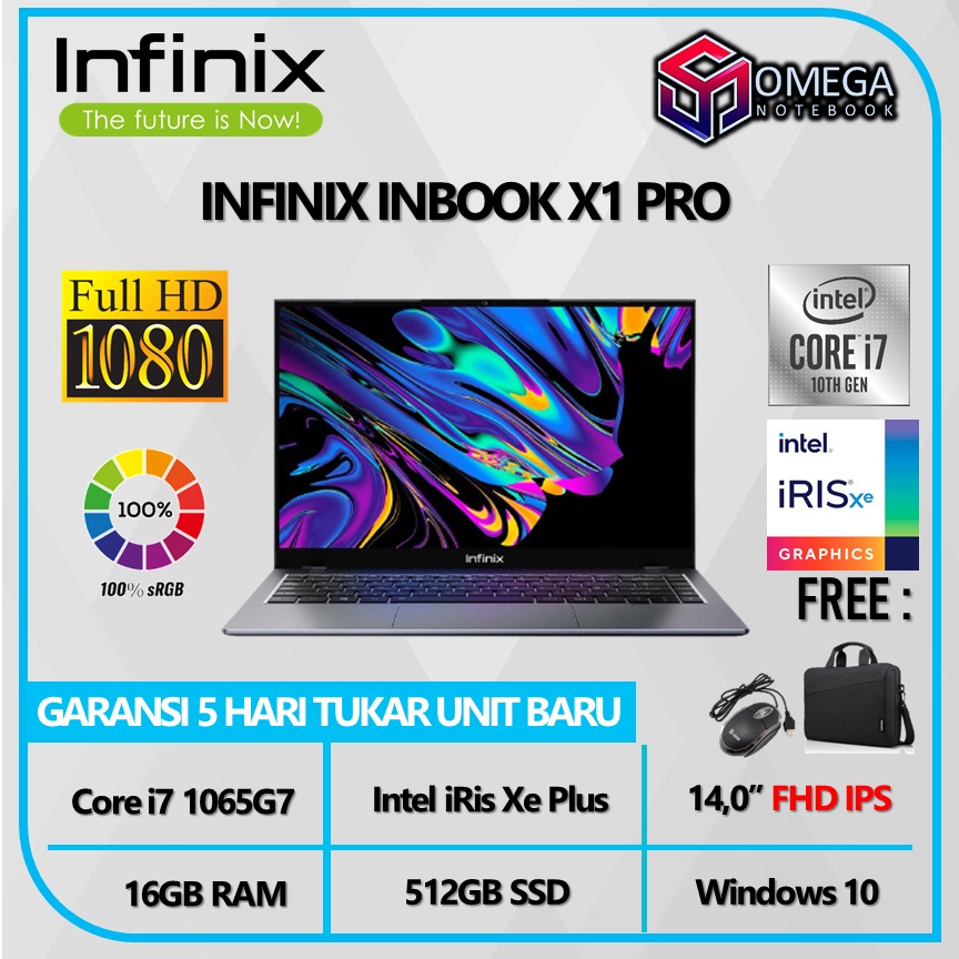 Laptop Infinix InBook X1 Pro i7-1065G7 16GB 512 SSD W10 14.0FHD IPS