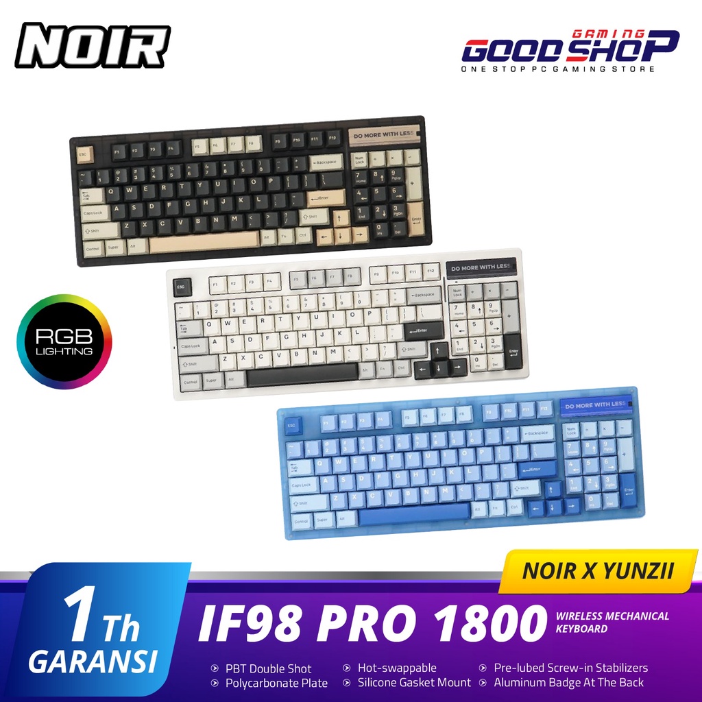 Noir x Yunzii IF98 Pro 1800 Layout Wireless Mechanical Keyboard 98 Key