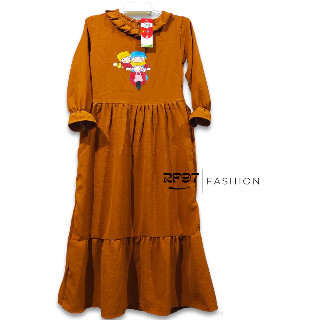 DRESS KIDS / GAMIS ANAK TERBARU USIA 4-8TAHUN BAHAN CRINGKLE PREMIUM / GAMIS ANAK PEREMPUAN MODEL REMPEL SUSUN