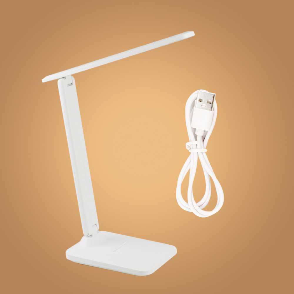Lampu Meja Belajar LED Eye Protection Rechargeable 3 Color - K8E-PRO - White