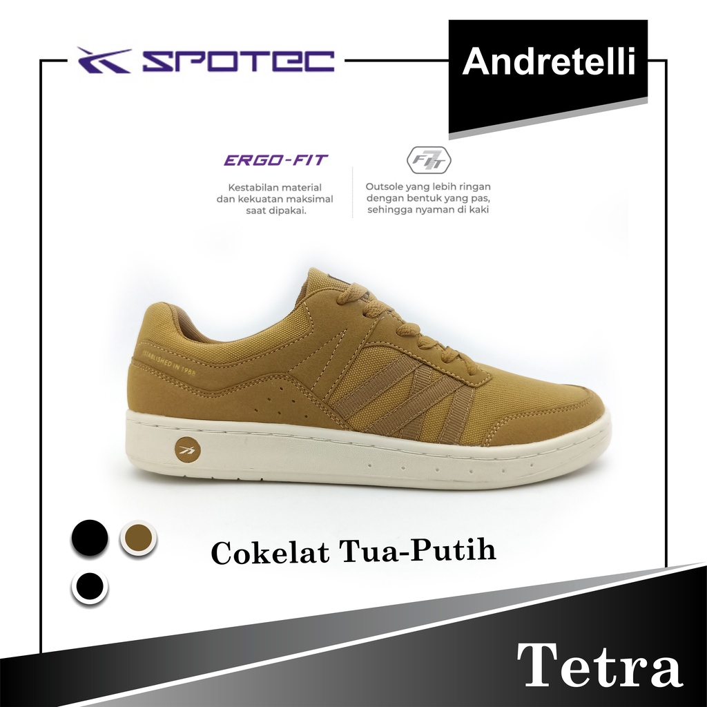 SPOTEC TETRA Sepatu Sneaker COKLAT TUA / PUTIH TULANG