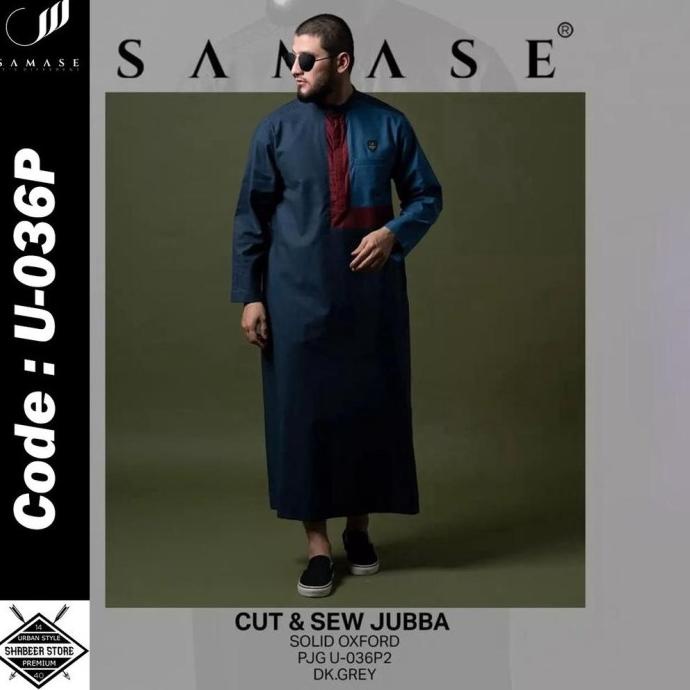 BAJU PRIA SAMASE JUBBA CUT & SEW 1 BAJU JUBAH GAMIS PRIA LENGAN PANJANG EL09I09A82L
