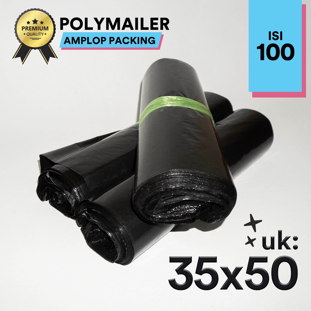 

PLASTIK POLYMAILER HITAM 35X50 100 Pcs AMPLOP PLASTIK PACKING OLSHOP