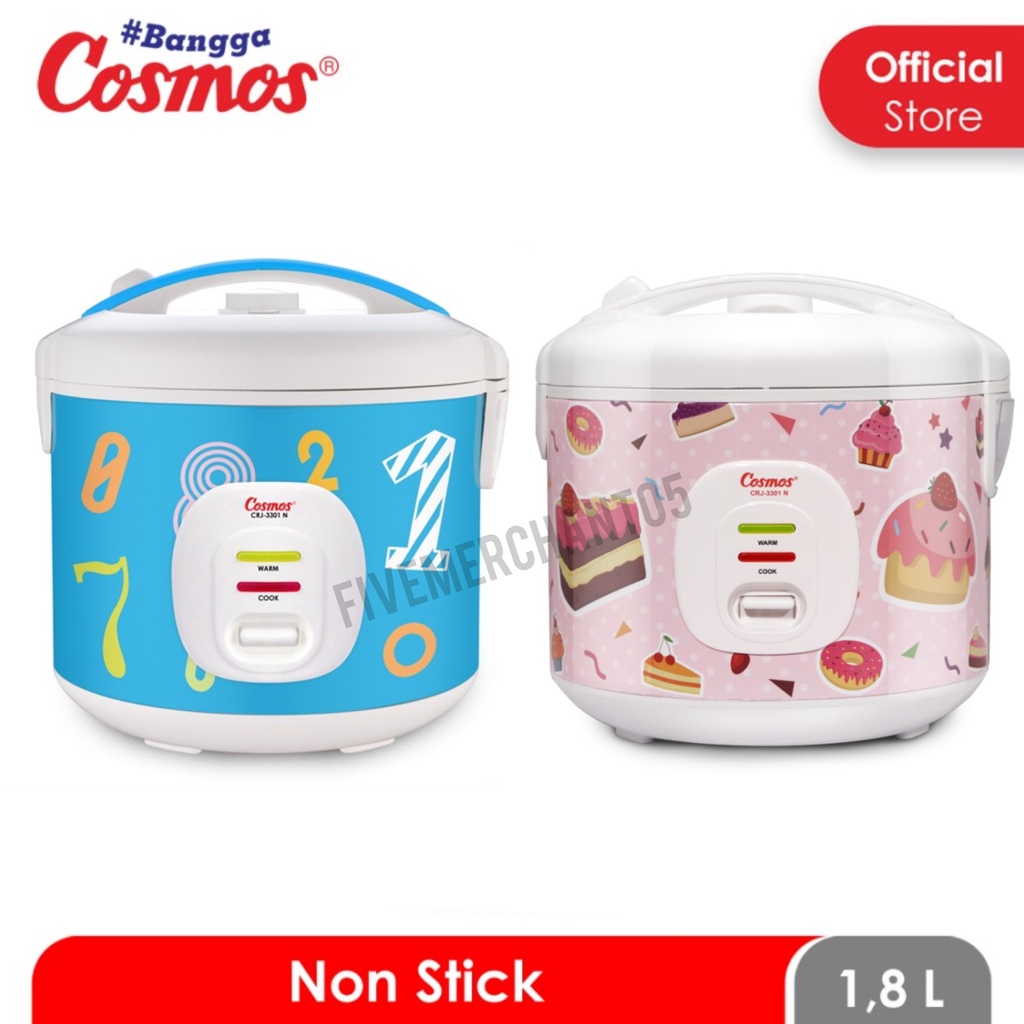 Rice Cooker Cosmos CRJ 3301 N 1,8 L Penanak Nasi Cosmos CRJ-3301 N Magic Com Cosmos 3301 N CRJ 3301 NC Cake 3301NC