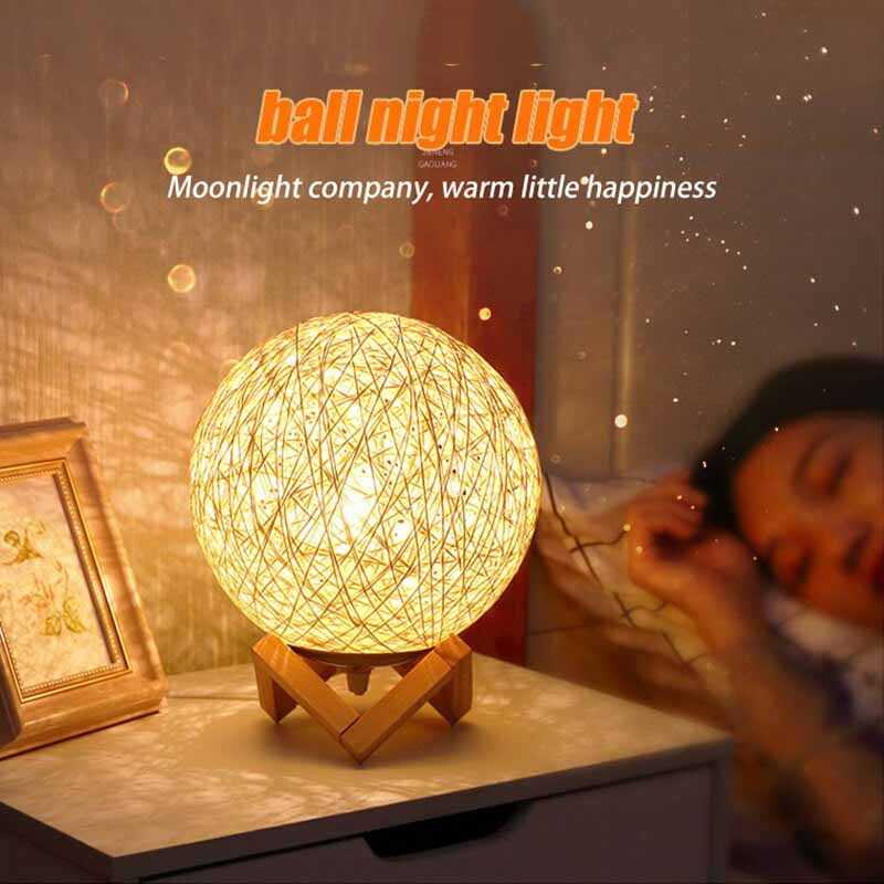 (BISA COD) FTIHSHP Ahomeone Lampu Tidur Bola 3D Night Light USB Rechargeable 20cm - OU13