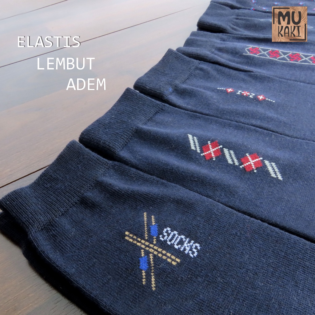 Mukaki Kaos Kaki Pria Dewasa Murah / mansock motif premium Kaos Kaki Kantor Formal MIX 12 Pasang