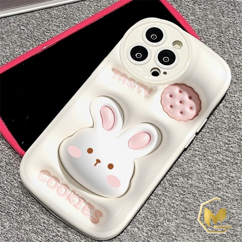 SS149 SOFTCASE MOTIF AKSEN 3D COOKIES RABBIT FOR REALME C1 A3S C2 A1K 5 5I C3 8 9 PRO 9I 10 C11 C12 C25 C15 C17 C20 C11 2021 C21 C21Y C25Y C30 C31 C33 C35 NARZO 20 50I 50A PRIME C55 MA4116