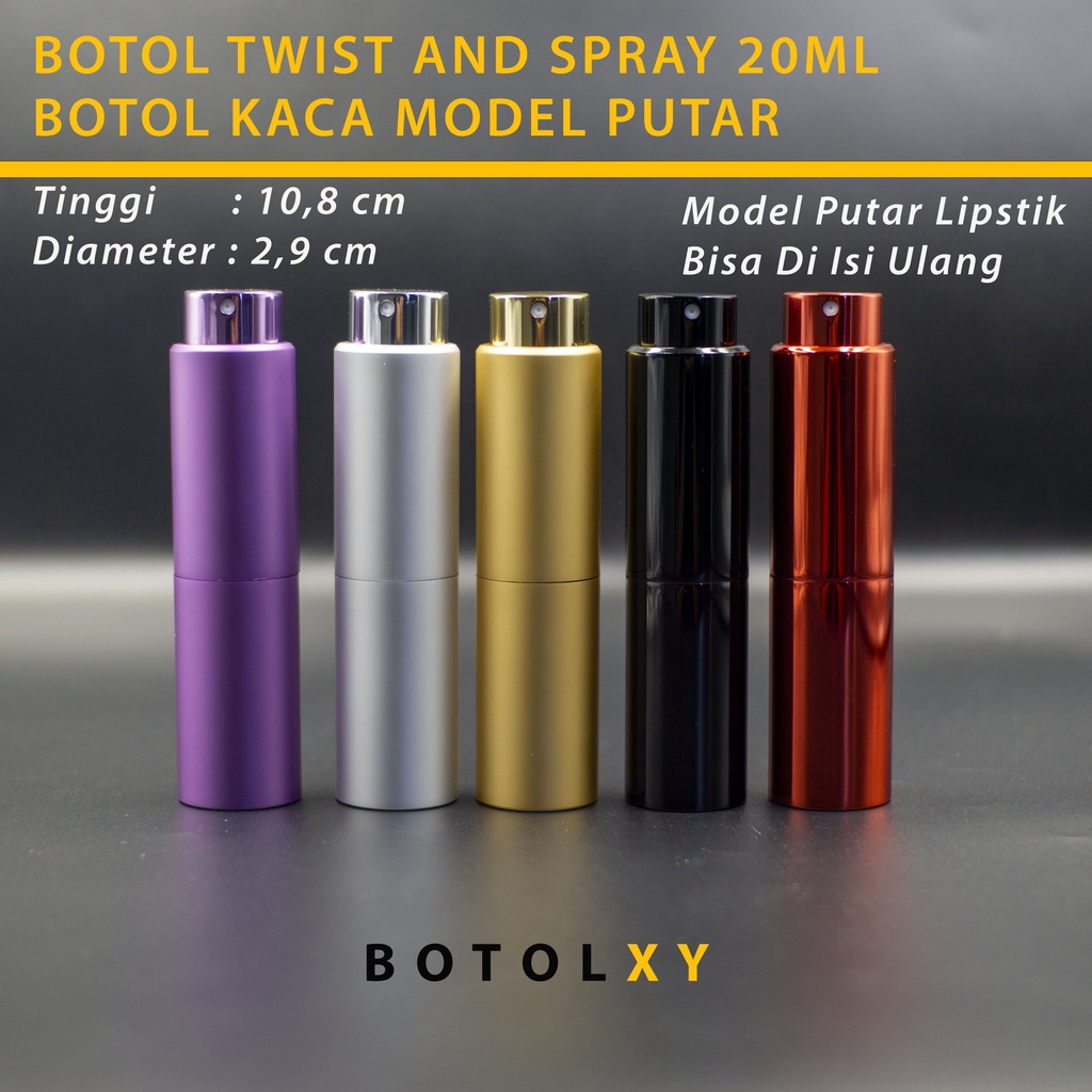 Botol Twist and Spray 20ml - Parfum Decant Refillable Perfume Pump