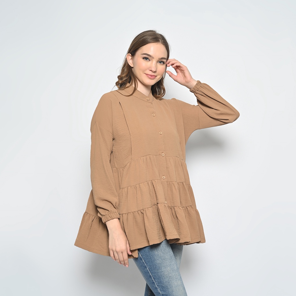 Ruffle Button Blouse (Atasan Hamil &amp; Menyusui)