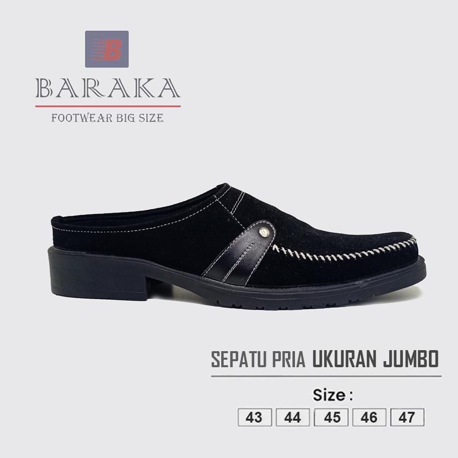 TONY WASHINGTONE | Sandal Pria Black Buck Big Size Slide Bustong Tony Ukuran Besar 43-47