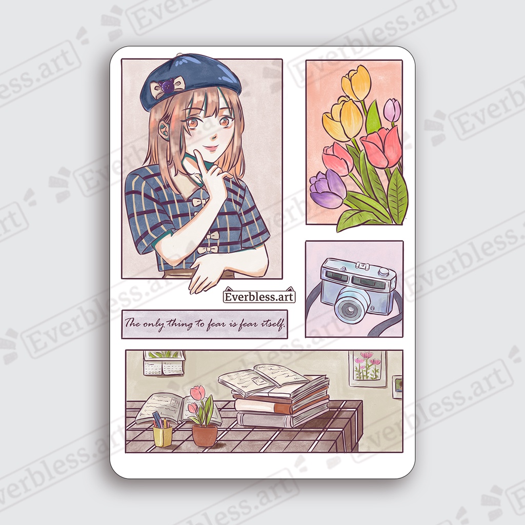 

Stiker lucu ala Korea Sticker Anime dekor photocard buku Diary jurnal stiker Hp Laptop