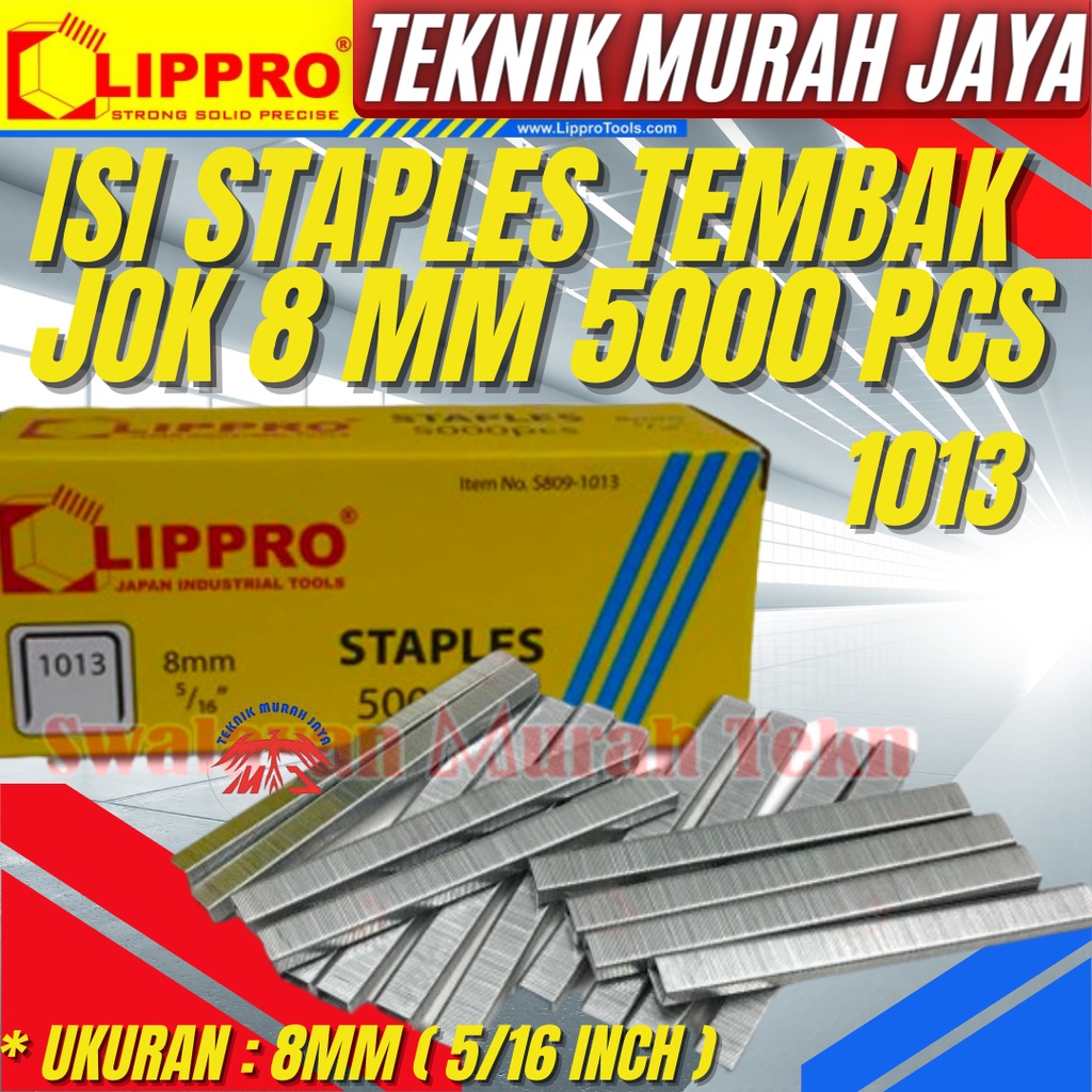 

LIPPRO 1013 Isi Staples Tembak Jok 8mm 5000 pcs Paku Tembak Stapler