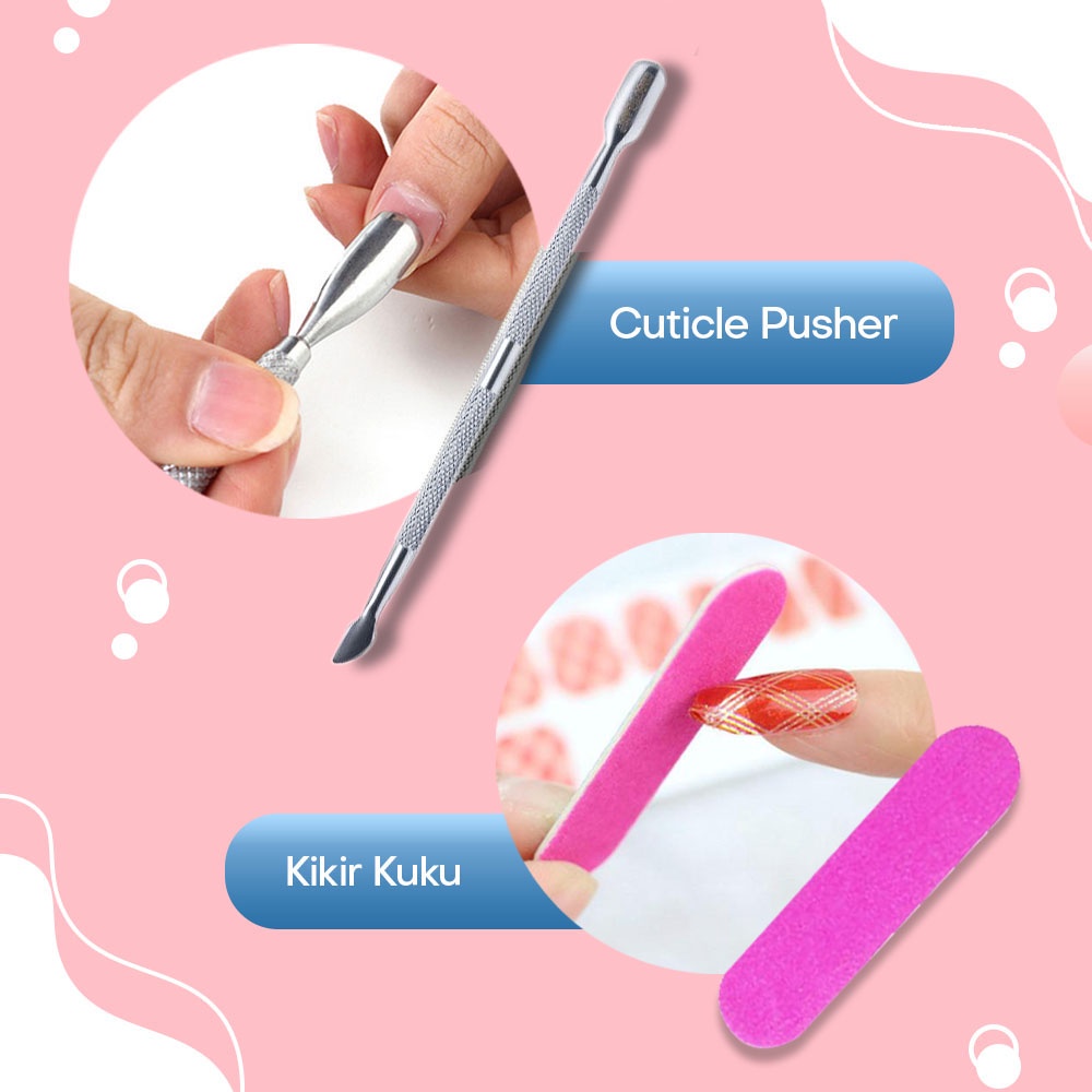 MSY SET 4IN1 ALAT PEMBERSIH KUTEK GEL/15ML MAGIC REMOVER/ASETON GEL POLISH INSTAN REMOVER