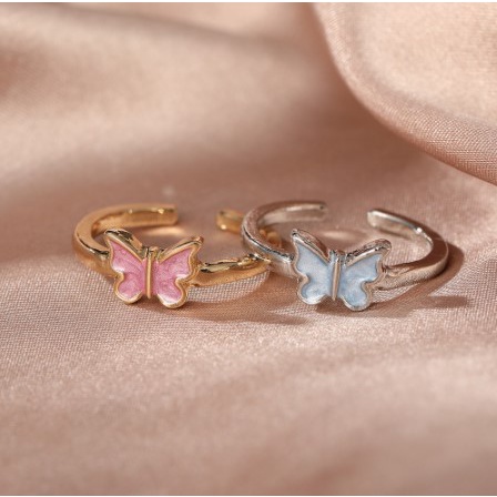 【COD】Cincin Kupu-kupu Yang Dapat Disesuaikan Elegan Sederhana Desain Cincin Emas Aksesoris Perhiasan Fashion Wanita