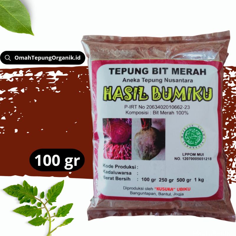 

Tepung BIT MERAH Organik kemasan 100 gram/Bubuk BIT MERAH Organik kemasan 100 gram/Bit Merah bubuk kemasan 100 gram/Red Beetroot organic flour 100 gram/Red Beetroot powder 100 gram/Serbuk Bit Merah 100 gram