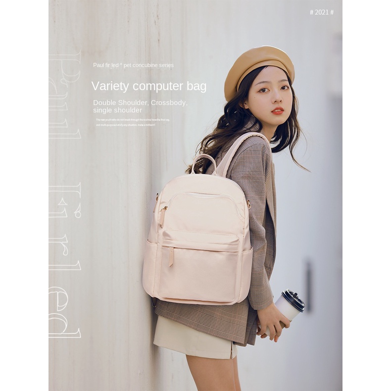 SmallLee Pelajar Kain Oxford Tahan Air Anti Pencurian Tas Ransel Tahan Guncangan (14&quot;/15.6&quot;)