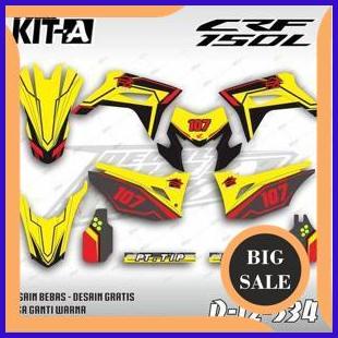 Decal CRF 150 L WARNA KUNING ABU LIS HITAM D-I2-534 1M4R23 limited stock