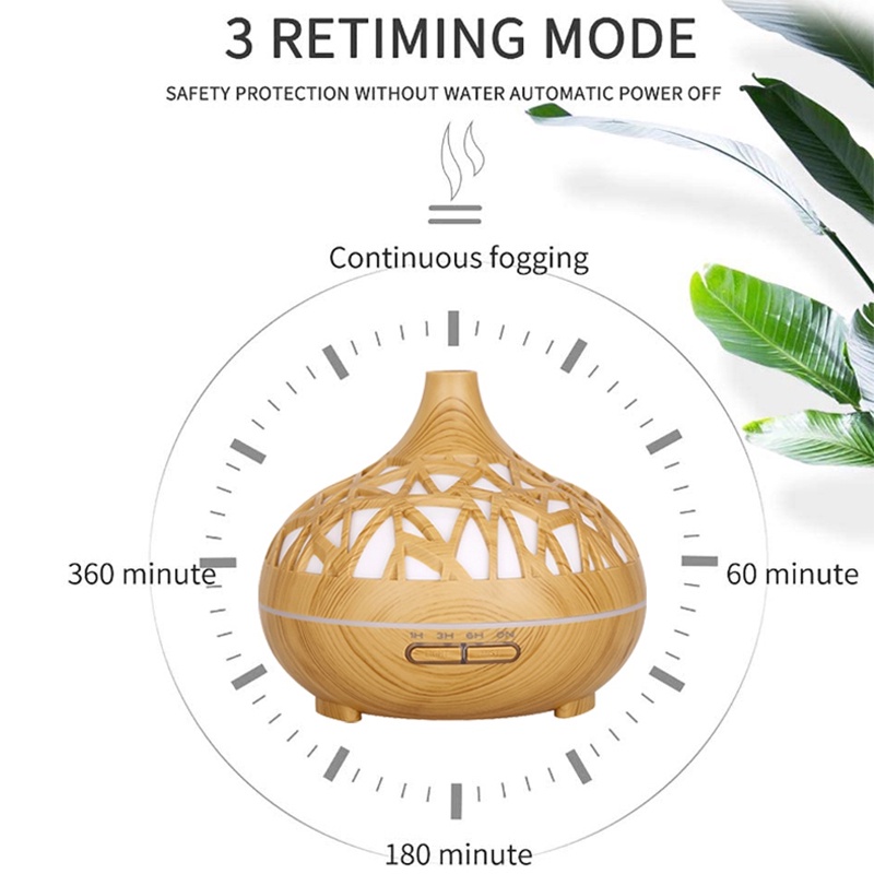 500ML Humidifier Diffuser Aromaterapi 7 Color LED Air Humidifier Pelembab Udara Essential Oil Aromatherapy