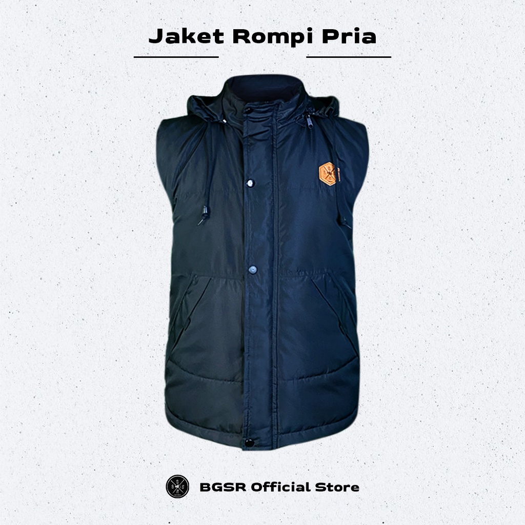 Jaket Vest Rompi Hitam Pria Jacket Touring Sunmori Vespa Tebal Adem