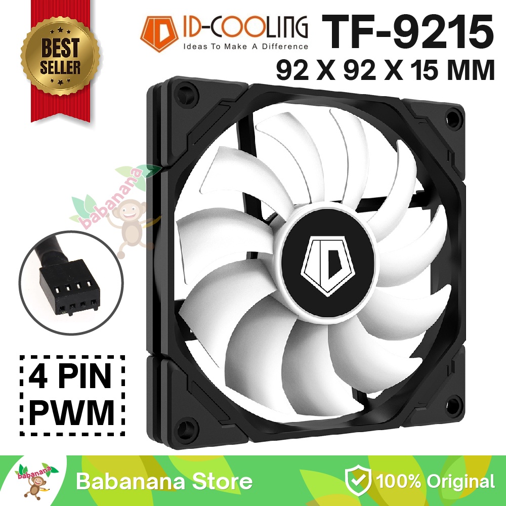 Fan ID cooling 90mm TF-9215 pwm 4 pin casing pc kipas 9cm SLIM