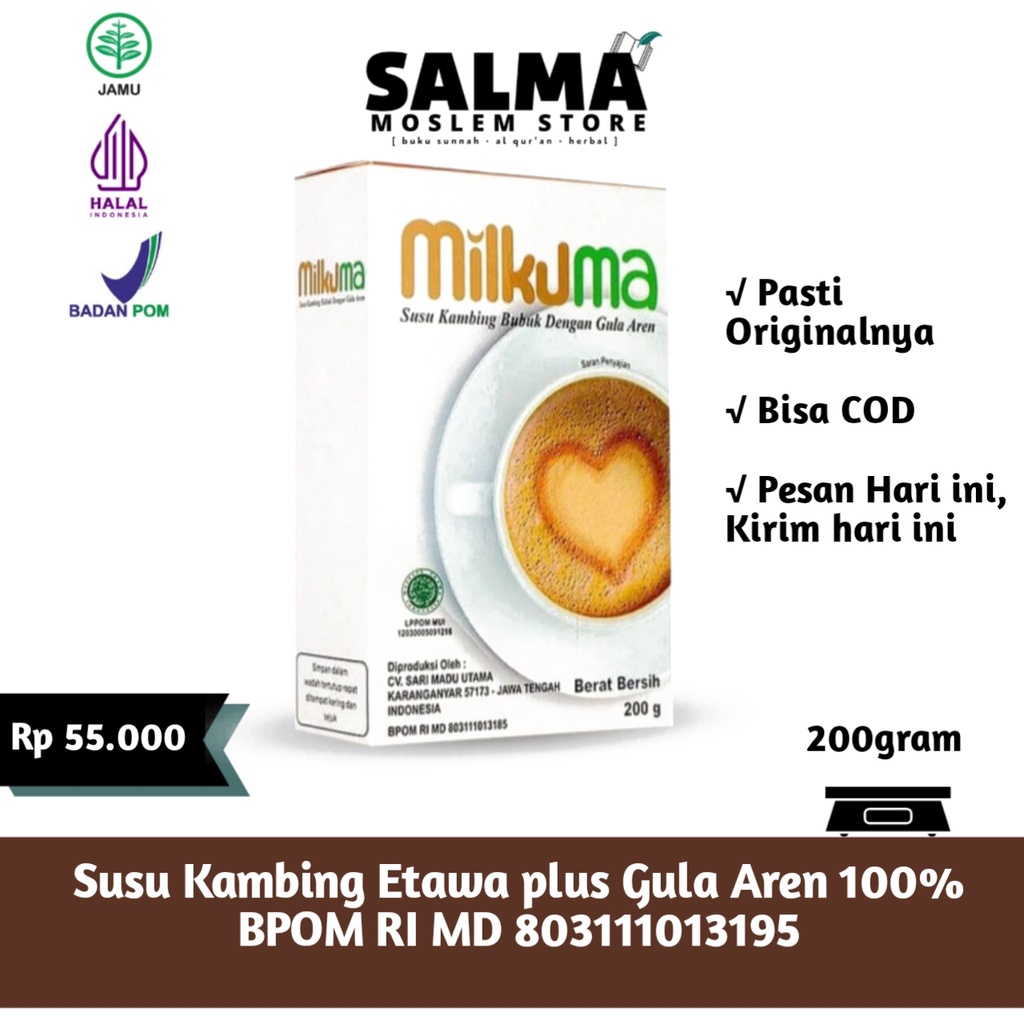 

Susu Kambing Etawa murni Milkuma plus Gula Aren Tanpa Krimer