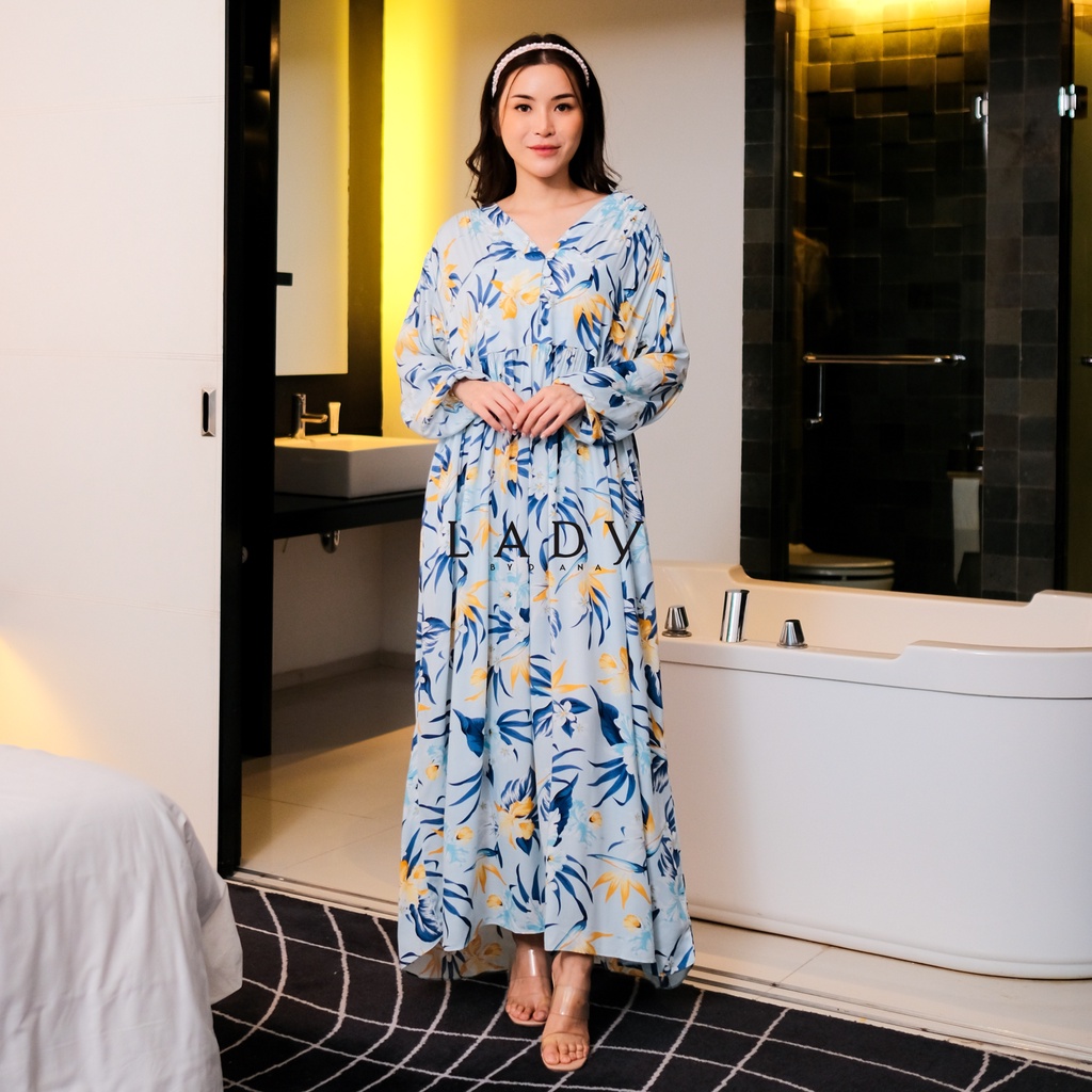 Ladybydiana IVONNA HOMEY DRESS Maxi Dress Busui Bahan Rayon Premium