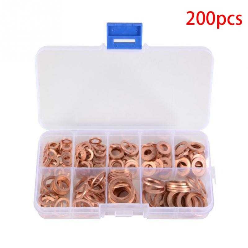 (BISA COD) FTIHSHP YUXIN Ring Baut Gasket Bolt &amp; Nut Flat Ring Tembaga 200PCS - ELC755