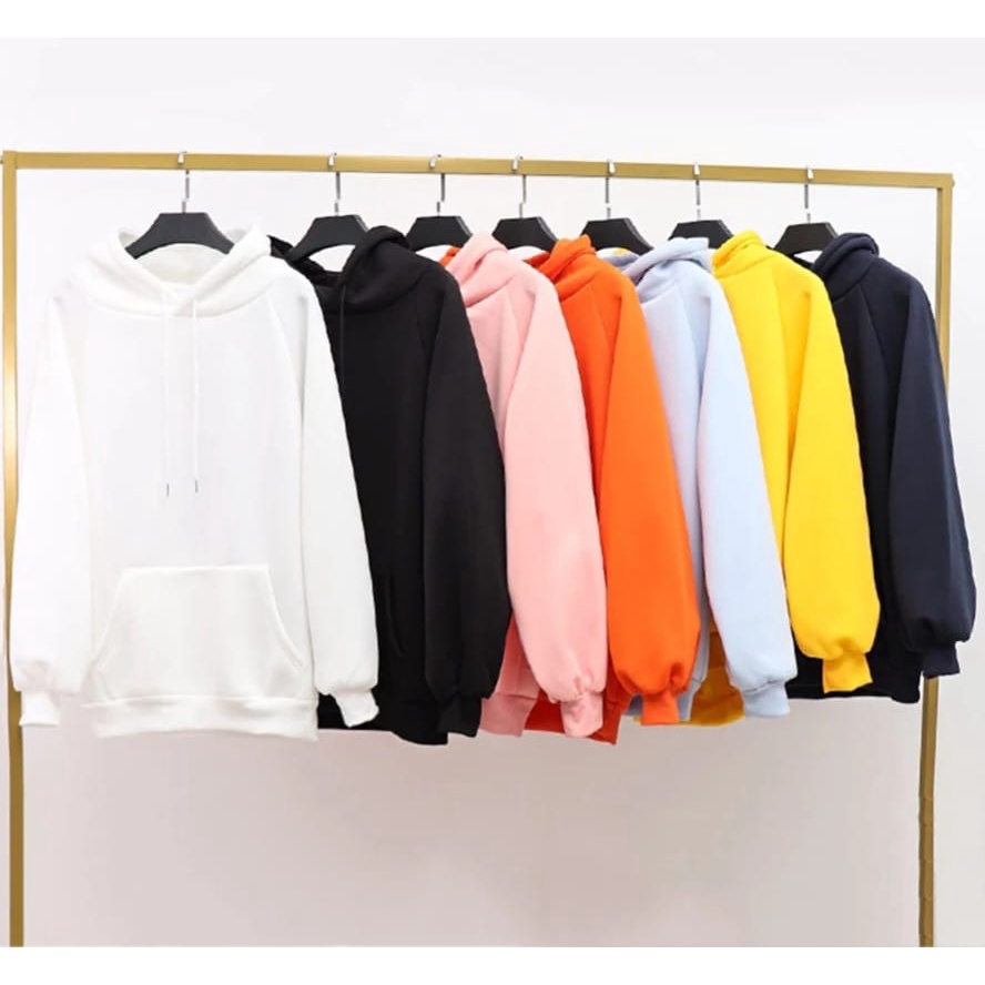 Parisdivarious Sweater Hoodie Jemper Basic Polos Part 2 Bahan Fleece Size S - XL (Pria &amp; Wanita)