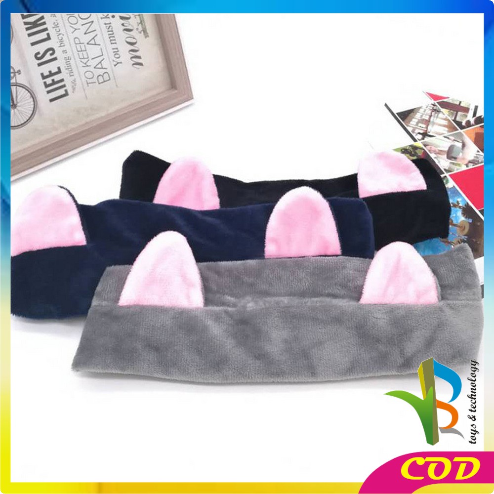 RB-C67 Bando Masker Motif Kuping Kucing Wanita Bahan Bludru / Bando Korea Facial Headband Hairband Women Aksesoris Rambut Import