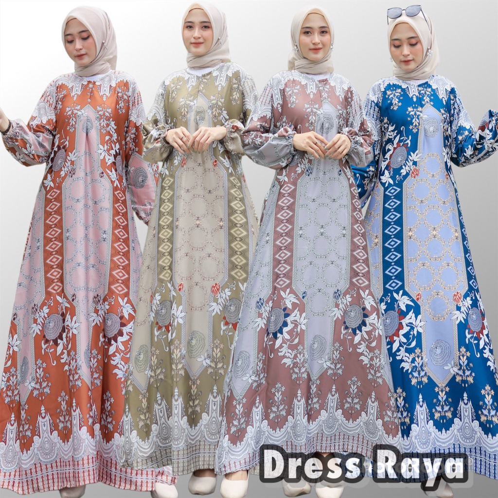 GAMIS AURORA MAXMARA LUX GAMIS / GAMIS ARMANY / SILK MOTIF / BAJU WANITA / DRESS WANITA