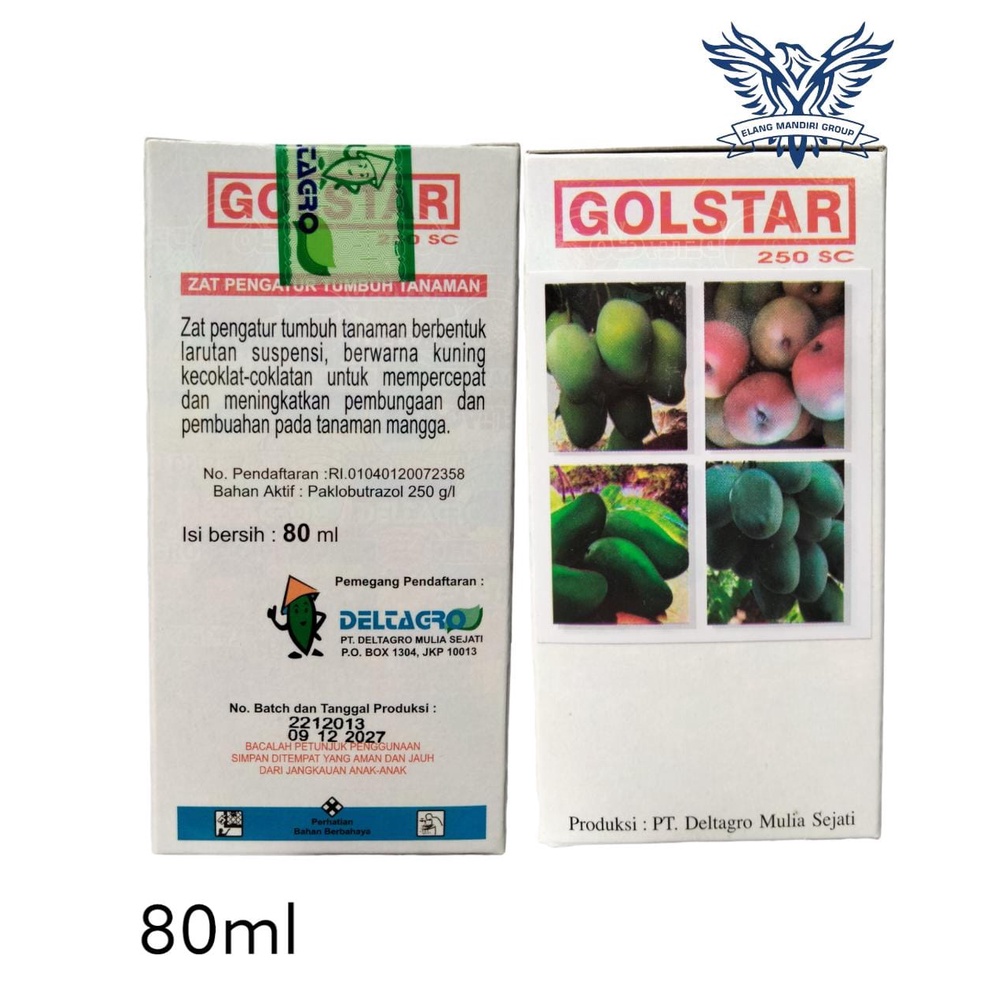 Pupuk GOLSTAR 250SC 80ml ZPT Bahan Aktif Paklobutrazol 250 g/l Pembuahan Goldstar Perangsang Pertumbuhan Buah Deltagro Mulia Sejati