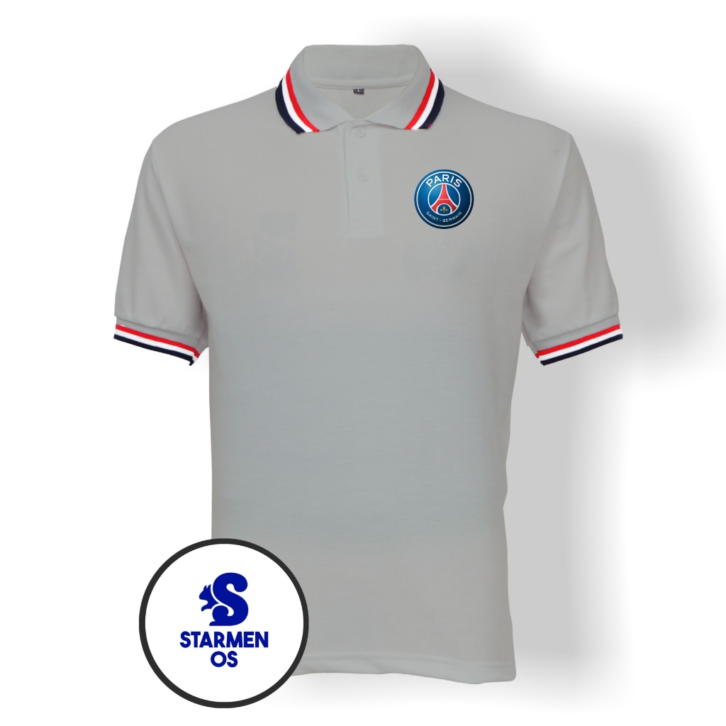 Kaos Wangki Polo T-Shirt Pria Kerah 3 List Logo PARIS PSG