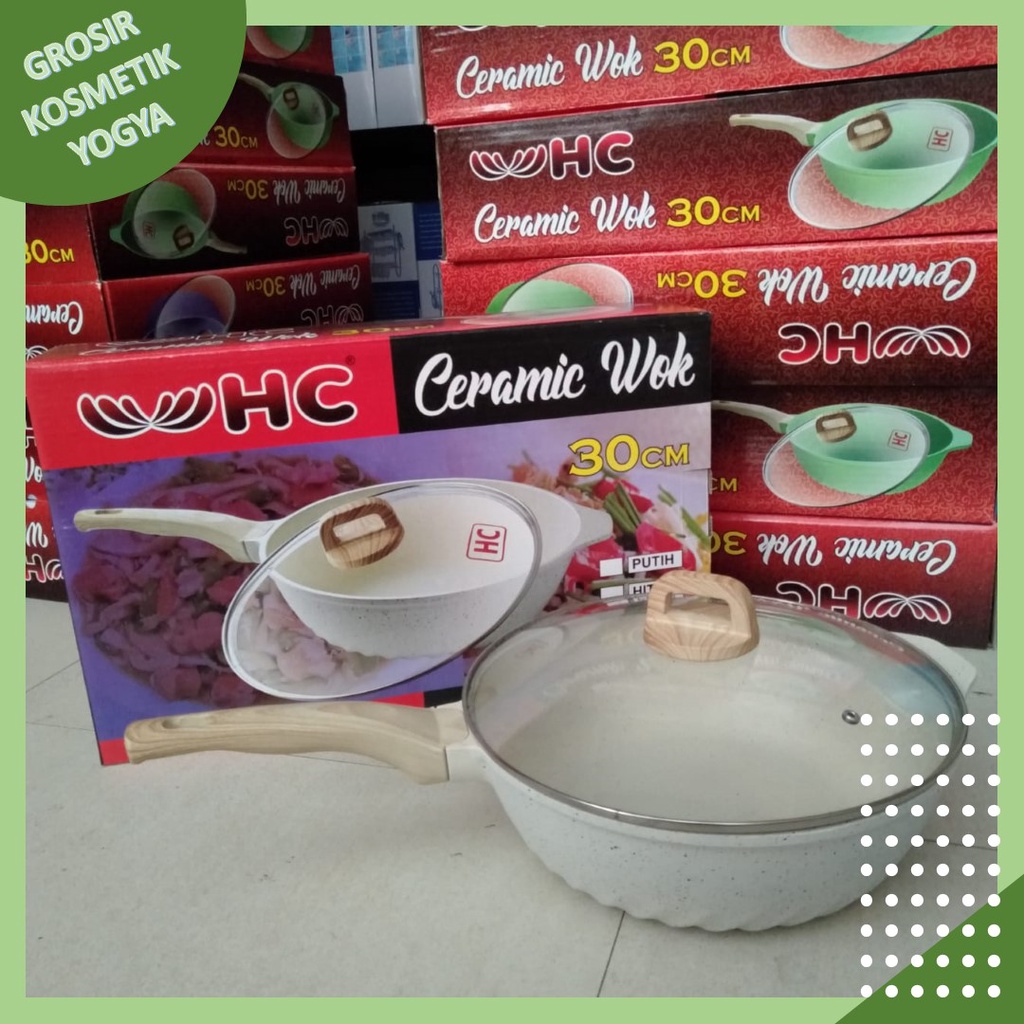 Panci WAJAN WOK HC/WOKPAN SERBAGUNA/WAJAN WOK 30CM/WAJAN KERAMIK Anti Lengket