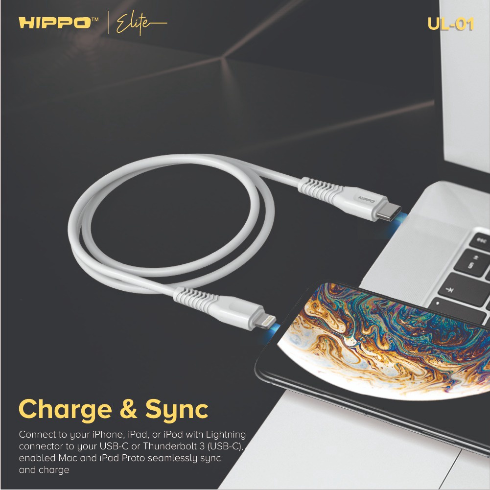 Hippo Elite UL-01 MFI Cable Apple Certificate Garansi Resmi Hippo