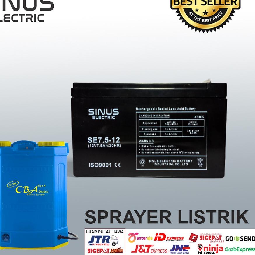 ✪ Aki sprayer listrik 12V 7.5Ah Aki VRLA SINUS 7.5-12 ♧