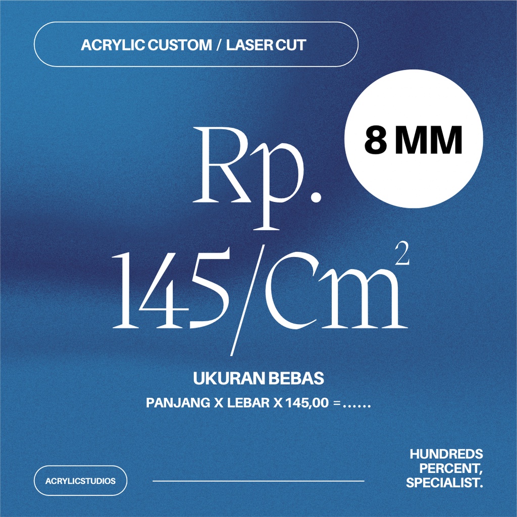Acrylic Lembaran / Akrilik Potongan Custom / Tebal 8MM