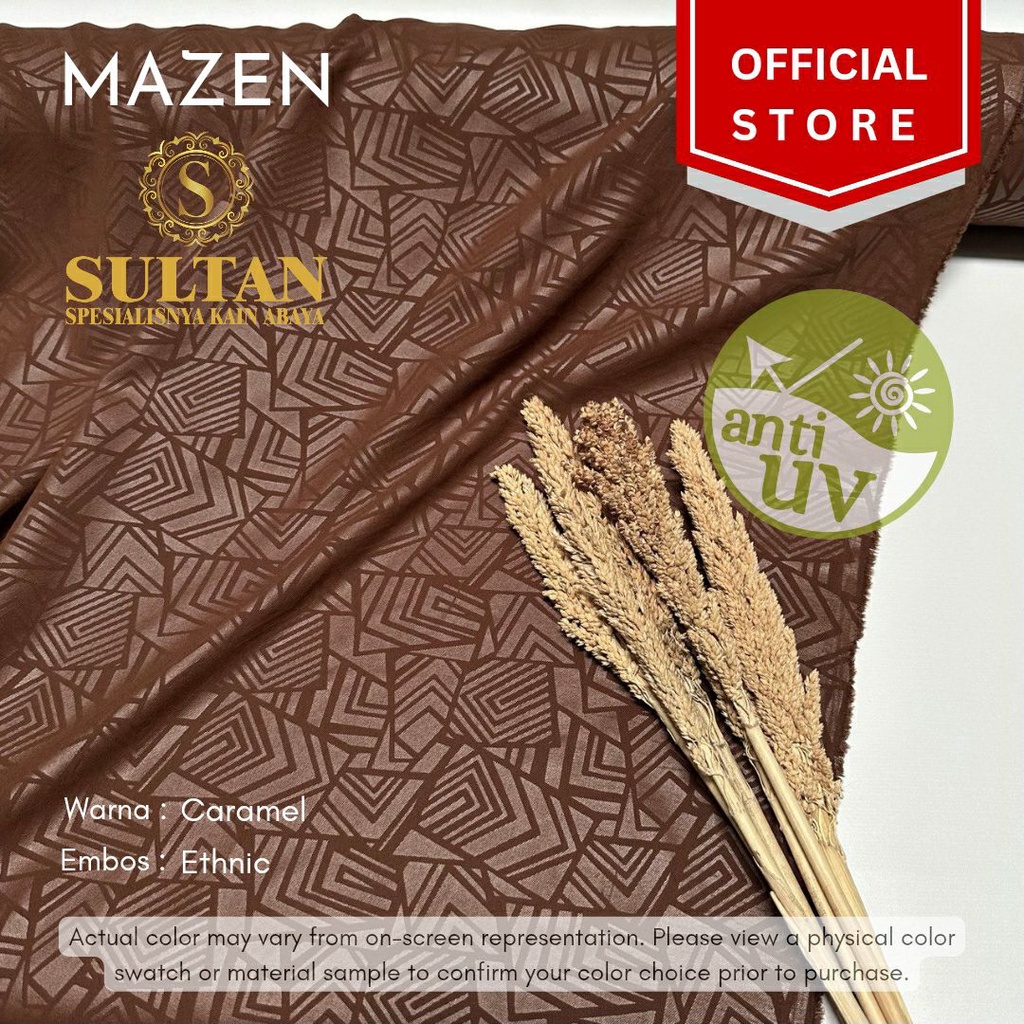 50CM EMBOS ETHNIC MAZEN CARAMEL ANTI UV KAIN ABAYA SULTAN (MEREK LAMA: MARZAN)