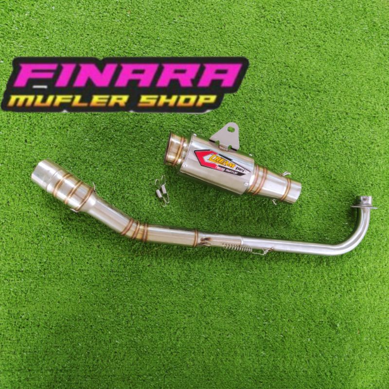 Knalpot Racing Creampie CP3 MP2 Leher kolong bawah Jupiter Z / Vega R / Supra X / Supra Fit / Karism