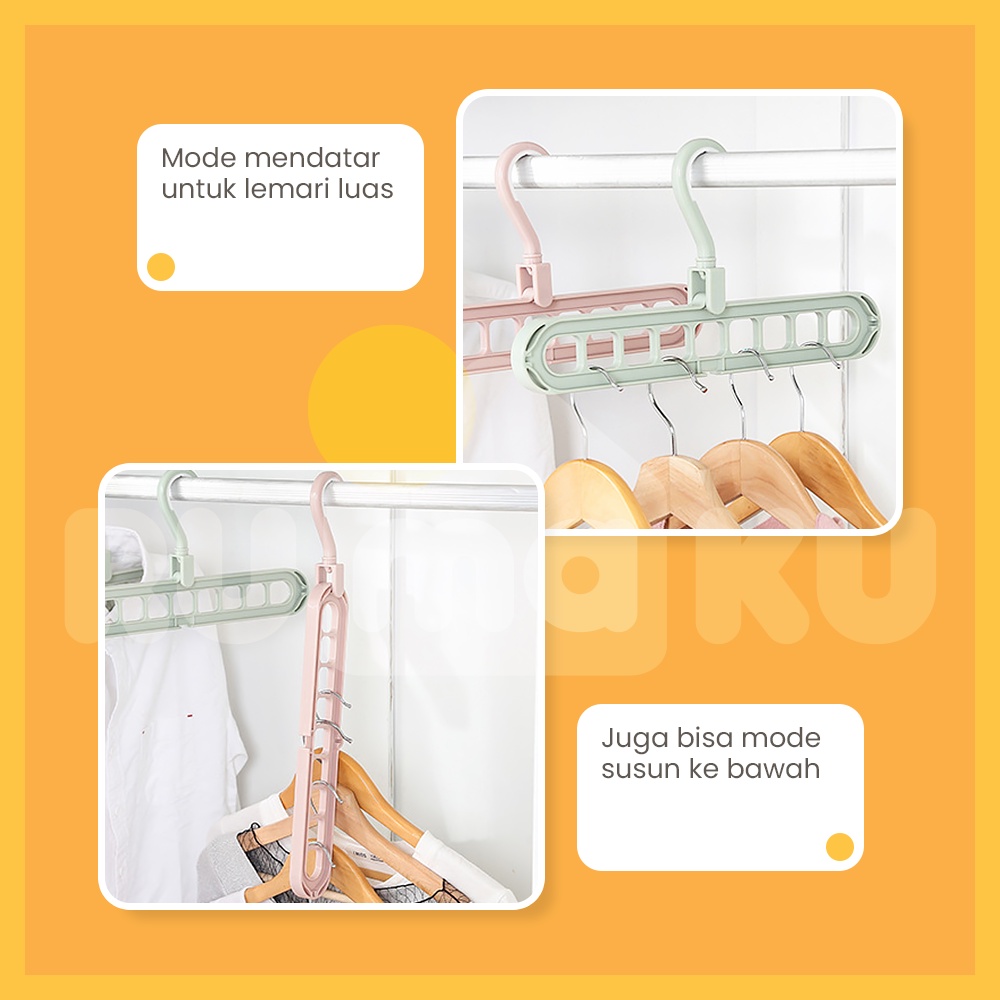 Rumaku Magic Hanger Gantungan Baju Ajaib 9 Lubang Hemat Tempat