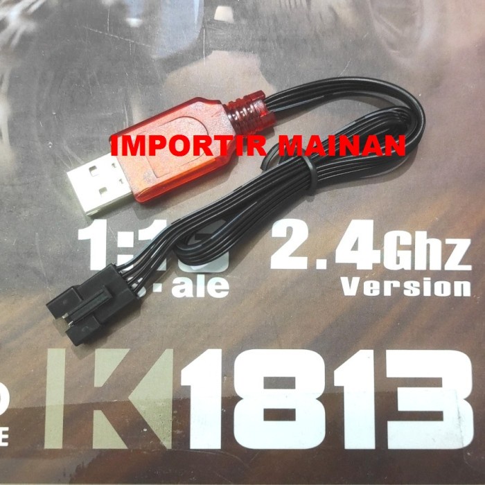 Usb Charger Baterai Li-Ion 7.4V Sm 4P Rc Car Heliway 1813 1811 #Original
