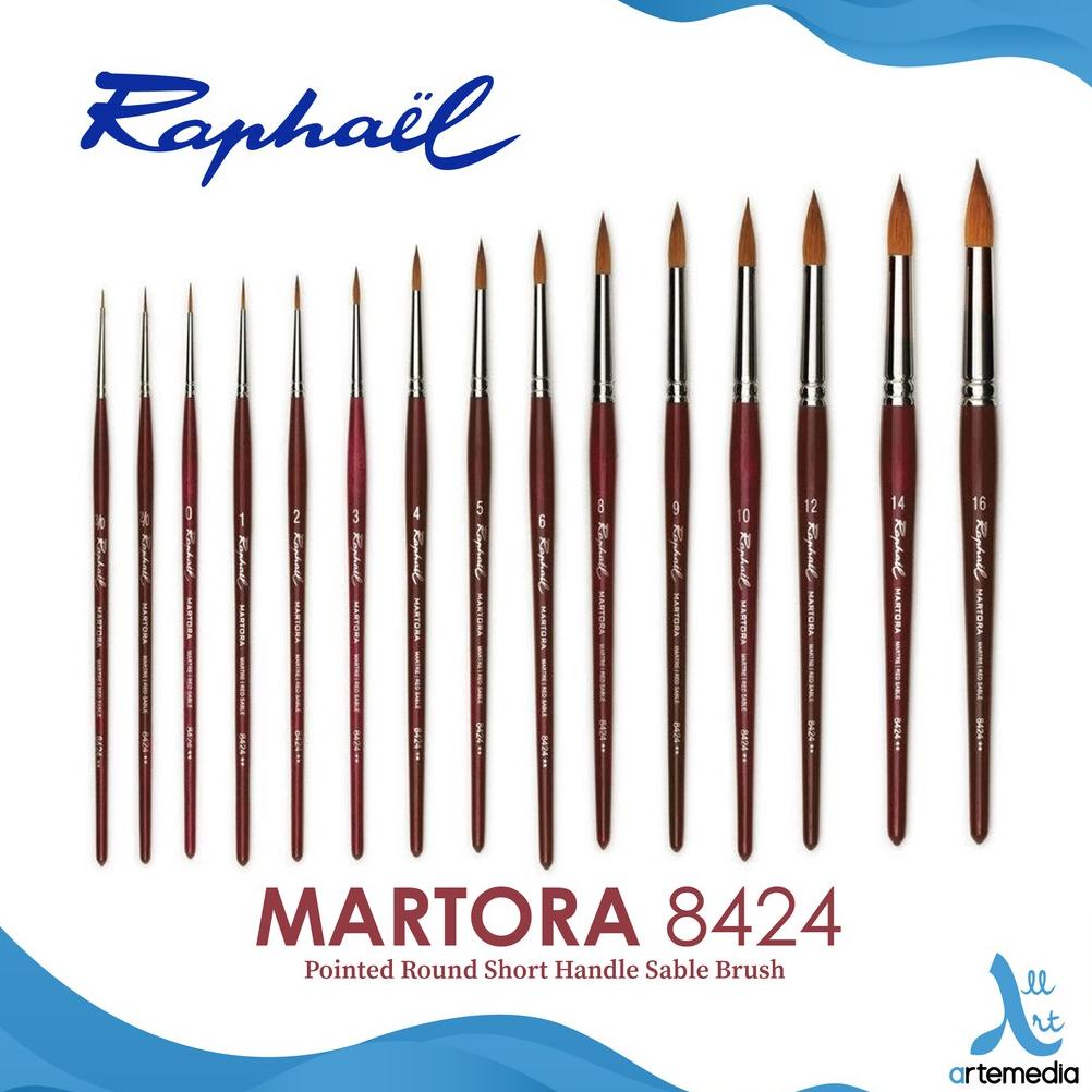 

Kuas Lukis Raphael 8424 Round Martora Red Sable Brush Short Handle - 01/02
