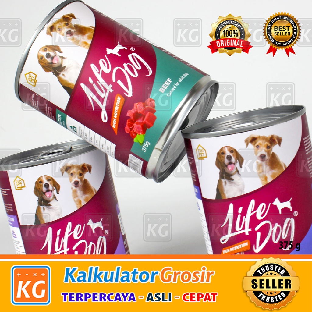 Life Dog Wet Dog Food All Stage 375gr Beef / Chicken Bukan Yummy Makanan Kaleng Daging Basah Anjing