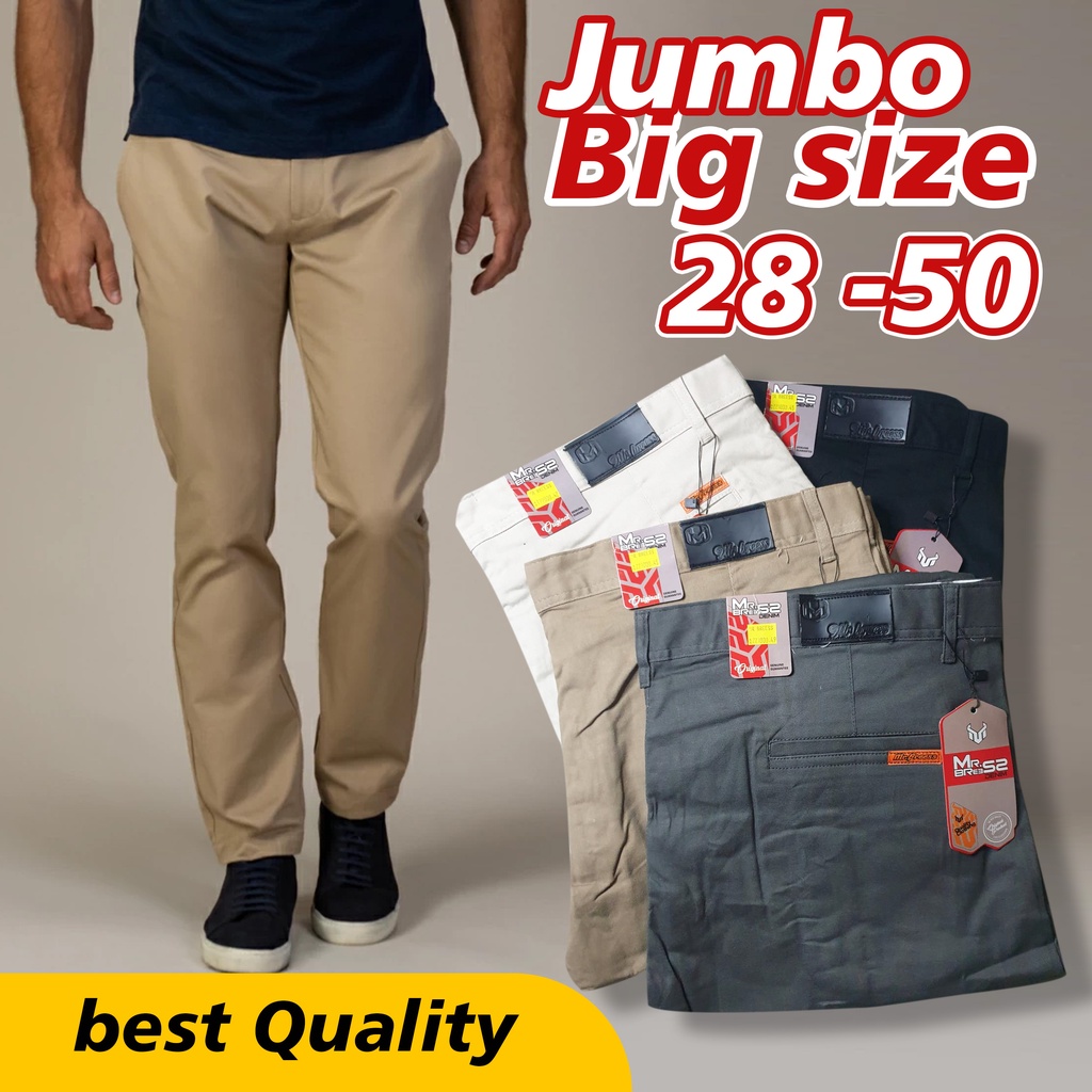 BIG SIZE CHINOS PANJANG PRIA Celana Chino Panjang Pria Jumbo Big Size Bahan Melar Elastic Original Reguler Fit Distro Premium