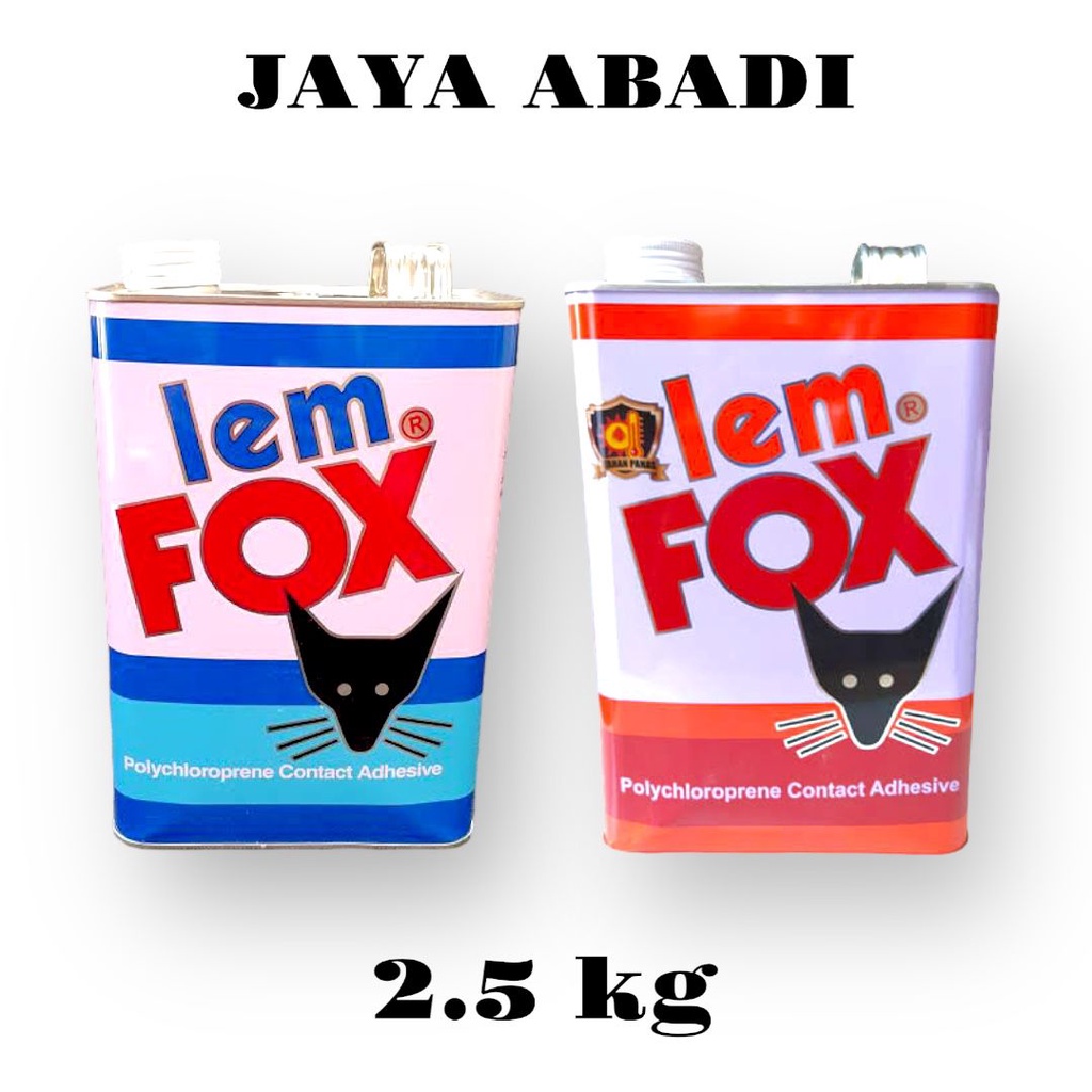 Lem Fox Biru / Merah  2.5 kg - Lem untuk HPL Vinyl Triplek Kulit Karet Busa Kayu Melamine Karpet