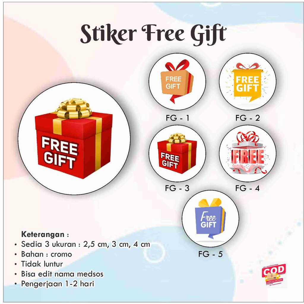 

[170 pcs] Stiker / Label kemasan free gift cromo