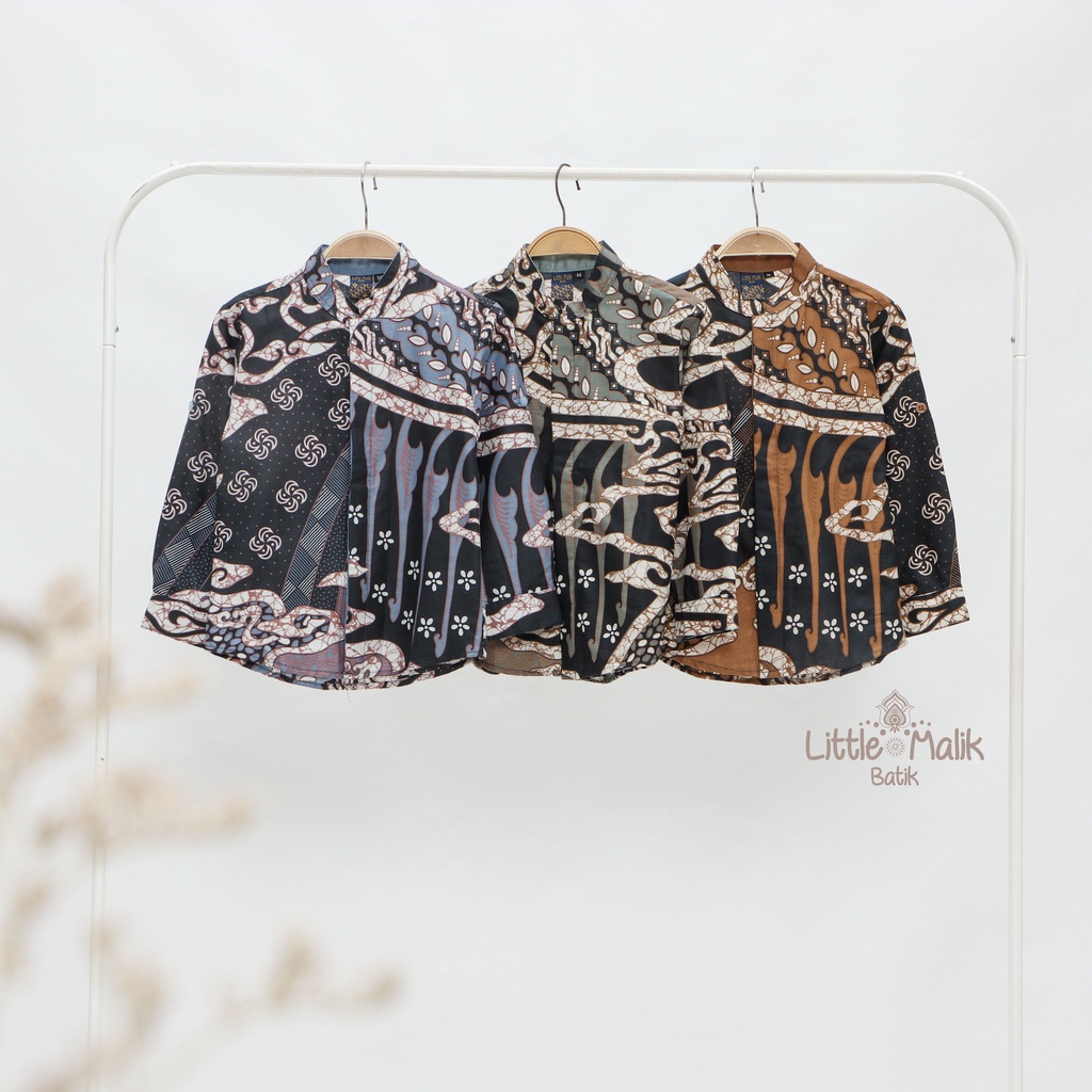 Kemeja Batik Anak Lengan Panjang By Little Malik Batik, Cap Solo