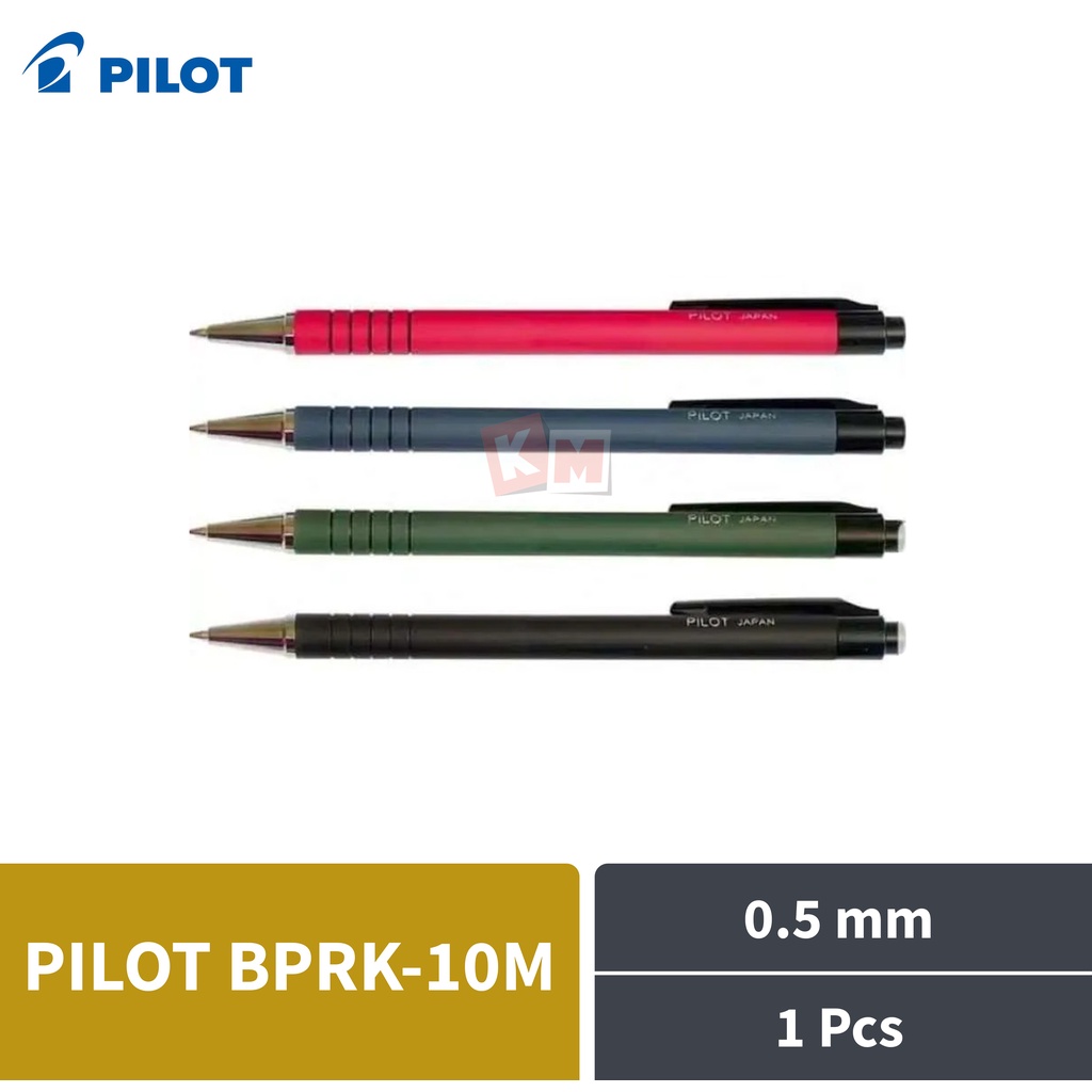 Pulpen Ballpoint Pena Pilot BPRK-10M Cetek 0.5 mm Hitam